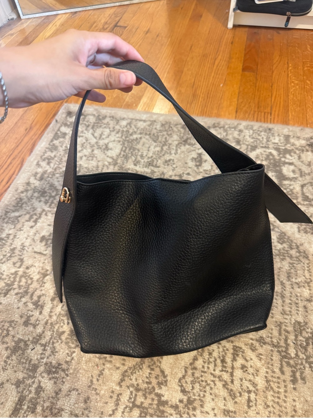 Anthropologie Black Vegan Leather Bag